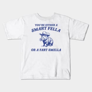 Are You A Smart Fella Or Fart Smella Vintage Style Shirt, Retro Cartoon T Shirt, Weird T Shirt, Meme T Shirt, Cabybara Kids T-Shirt